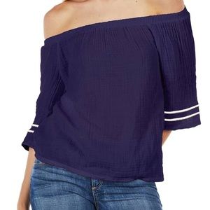 Michael Stars Double Gauze Off the Shoulder Top